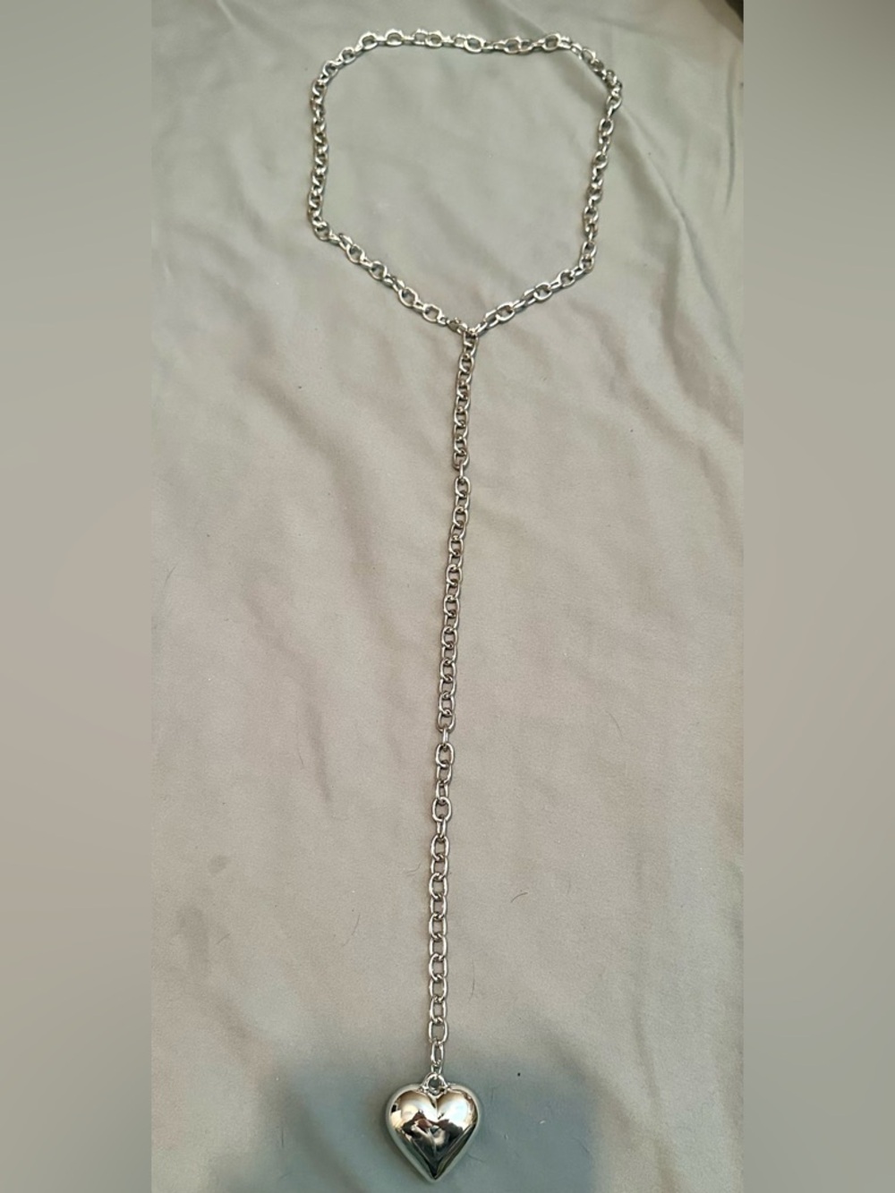 Mayamar NWT Puffy Heart Wrap Necklace / Belt - Silver (Model MM-01436) - Picture 5 of 7